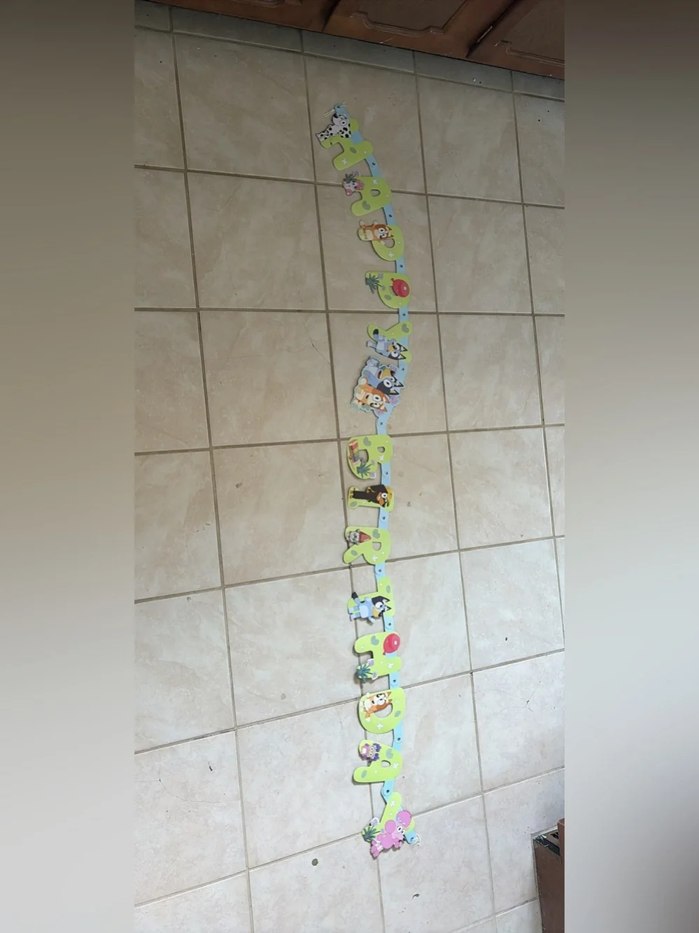 Long Bluey happy birthday banner - used once